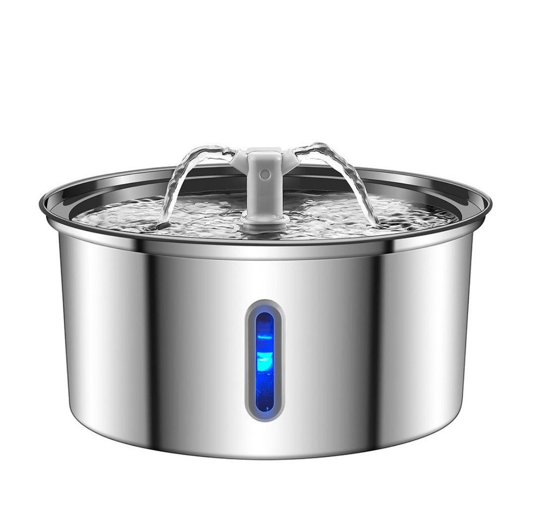 All Stainless Steel Pet Water Dispenser Round Runway Type Large Capacity Dogs And Cats Water Dispenser