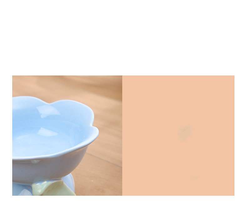 Flower Ceramic Cat Bowl Protects The Cervical Spine