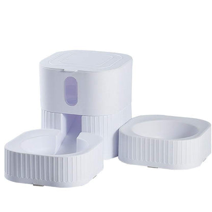 Cloud white automatic pet feeder with removable and washable bowl in multiple colors