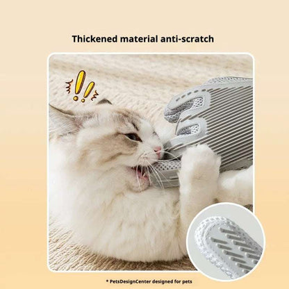 Cat gloves and pet grooming brushes for cat hair removal and massage