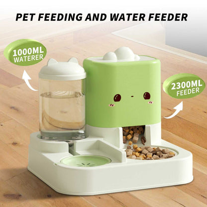 Cartoon cloud cat ear integrated pet feeder and water bowl for cats and dogs