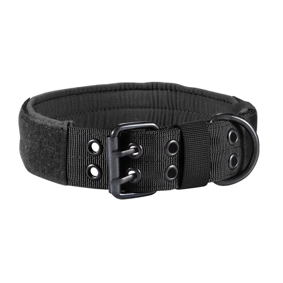 Nylon anti-grind dog leash collar with adjustable padded straps and metal buckle for secure fit