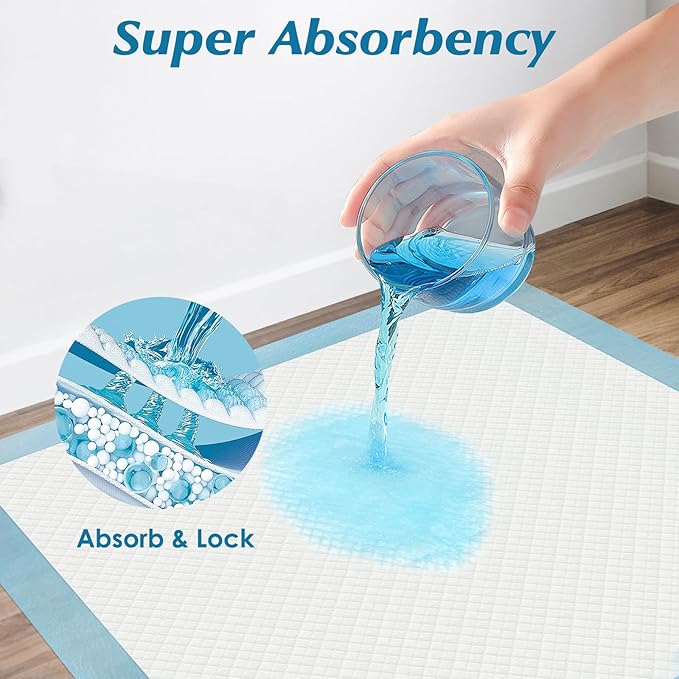Dog and Puppy Pee Pads, 5-Layer Leak-Proof Supe Absorbent, Quick-Dry Surface