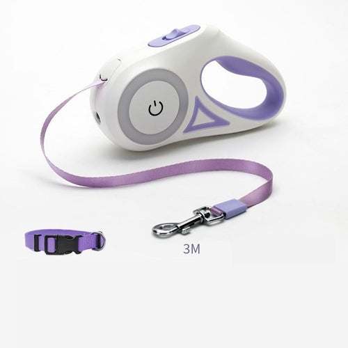 Dog Leash Retractable Leash And Dog Collar Spotlight Automatic Pet Dog