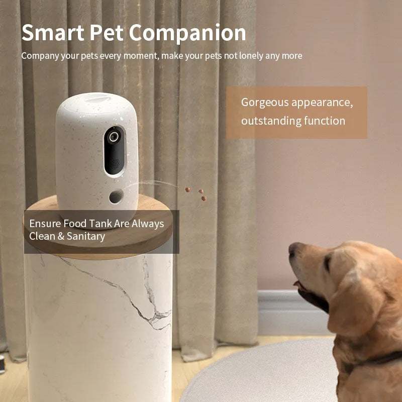 White Intelligent Pet Automatic Feeder for dogs and cats with multiple international standards and accessories