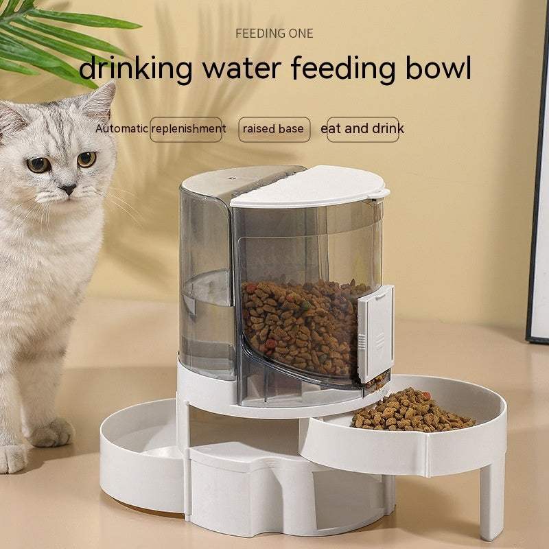 Automatic water change pet feeder for cats and dogs in dark gray, royal blue, and watermelon red colors