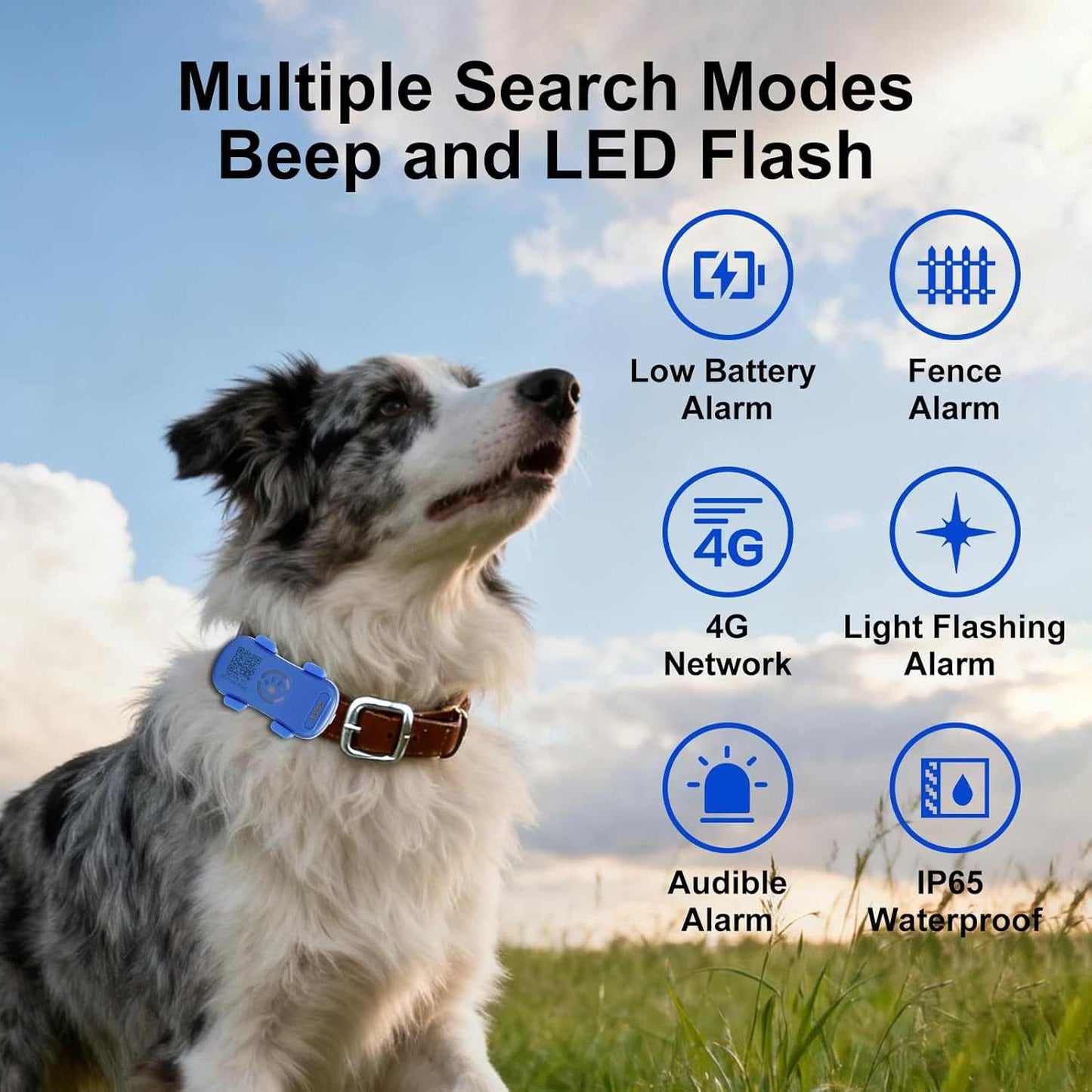 Dog GPS Tracker Real Time, Anti-Lost Pet Tracker With Geofence, Flash Light And Sound Alarm, Unlimited Distance Tracking, Fits Most Pet Collars, Subscription Required