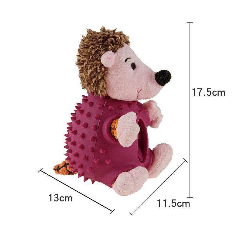 Bite-resistant pet toys shaped like puppy, hedgehog, Ryoma, and yellow duckling with airbag heads to remove bad breath