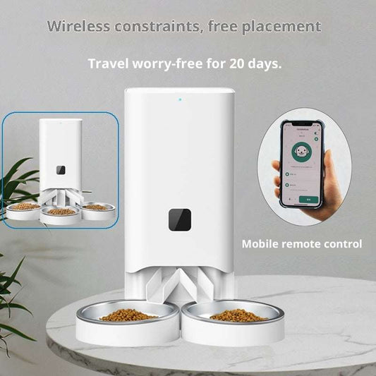 Multiple Smart Pet Automatic Feeders With Timed And Quantitative Feeding