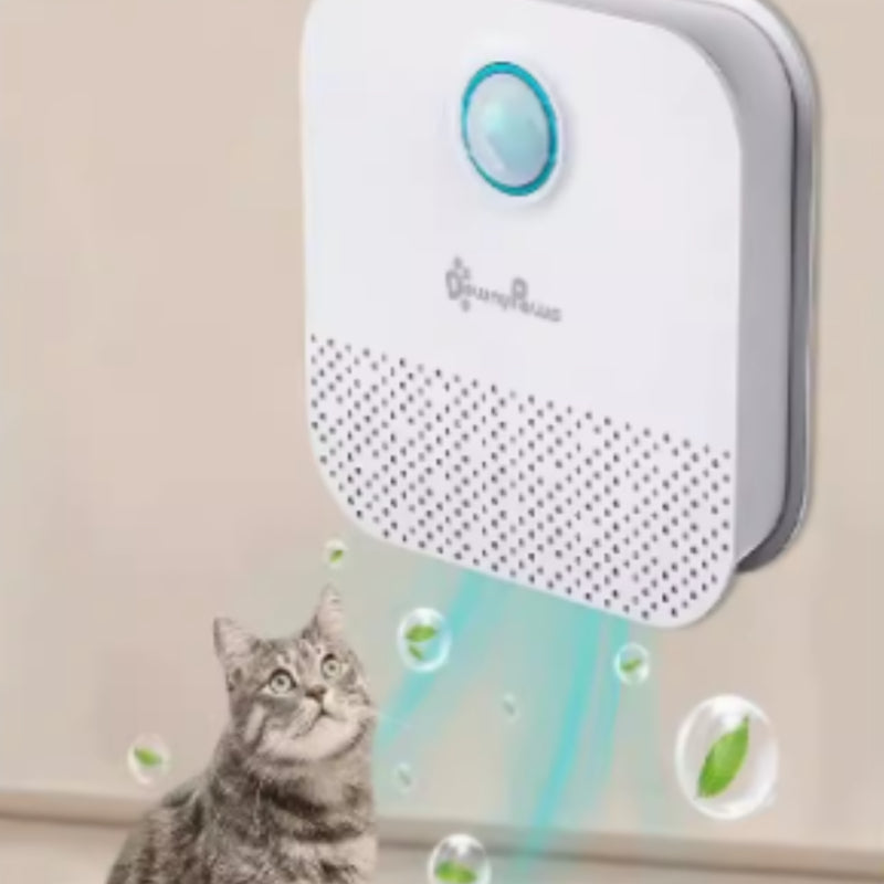 DownyPaws 4000mAh smart cat odor purifier for litter box with USB charging and quiet operation