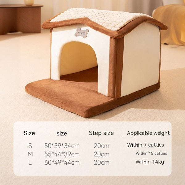 Dog Autumn And Winter Pet Cat Sponge Nest Teddy Closed