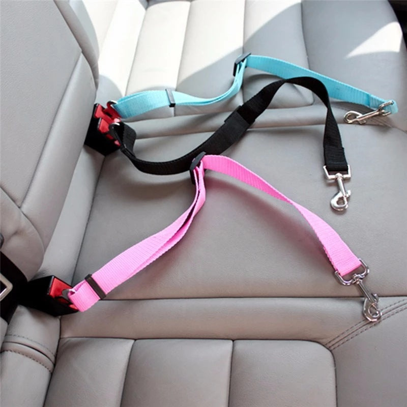 Adjustable Pet Cat Dog Car Seat Belt Pet Seat Vehicle Dog Harness Lead Clip Safety Lever Traction Dog Collars Dogs Accessoires Pets Products cs06jp-nn.myshopify.com