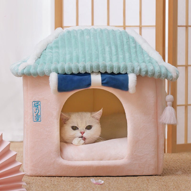 Cat House Removable And Washable Cat Bed Pet Supplies Enclosed Cat House Villa cs06jp-nn.myshopify.com