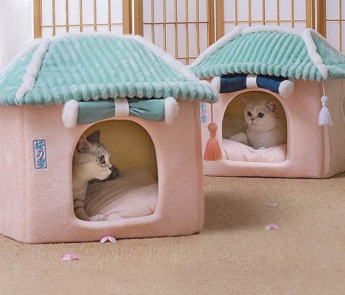 Cat House Removable And Washable Cat Bed Pet Supplies Enclosed Cat House Villa cs06jp-nn.myshopify.com