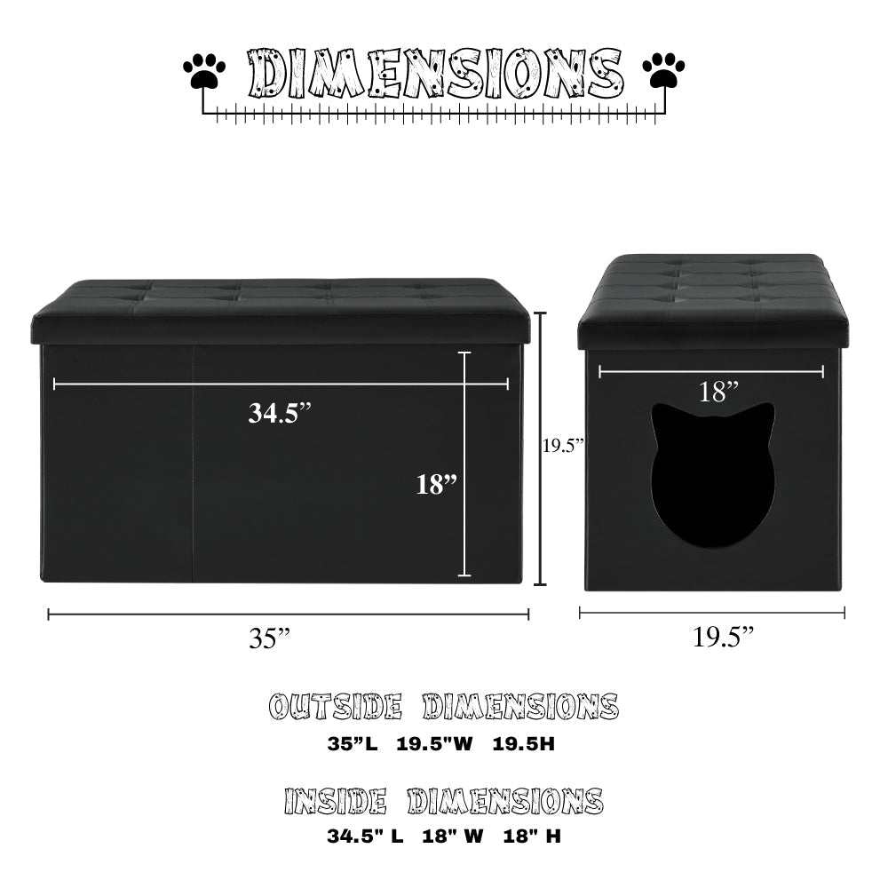 Designer Cat Litter Box Enclosure Hidden Washroom Bench Ottoman cs06jp-nn.myshopify.com