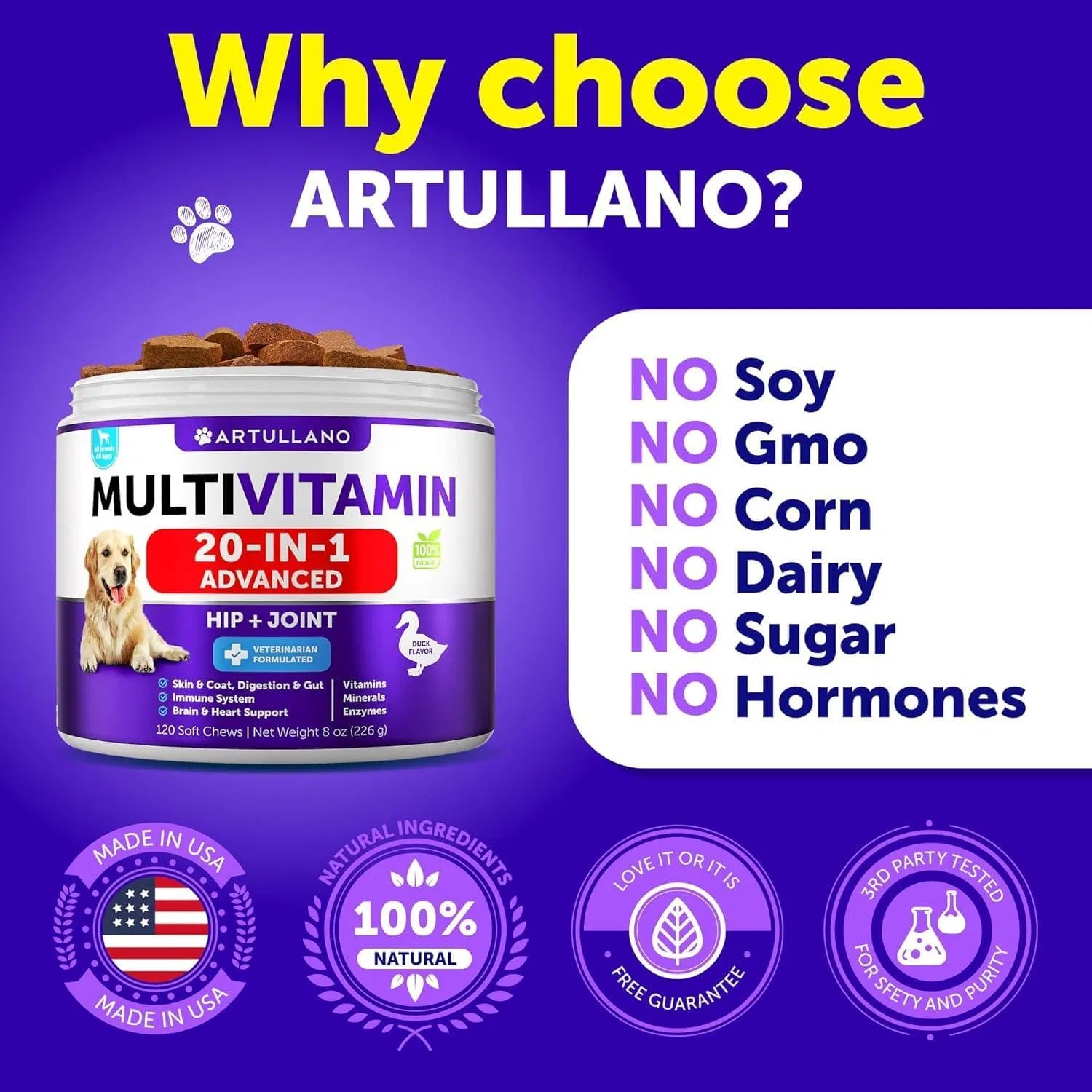 Dog Multivitamin Chewable With Glucosamine 20 In 1 Dog Vitamins And Supplements Senior & Puppy Multivitamin For Dogs Pet Joint Support Health Immunity Mobility Gut Skin 120 Chews cs06jp-nn.myshopify.com