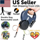 Dual Pet Leash Retractable Reflective Lead 360 Swivel Double Dog Walking Leash cs06jp-nn.myshopify.com