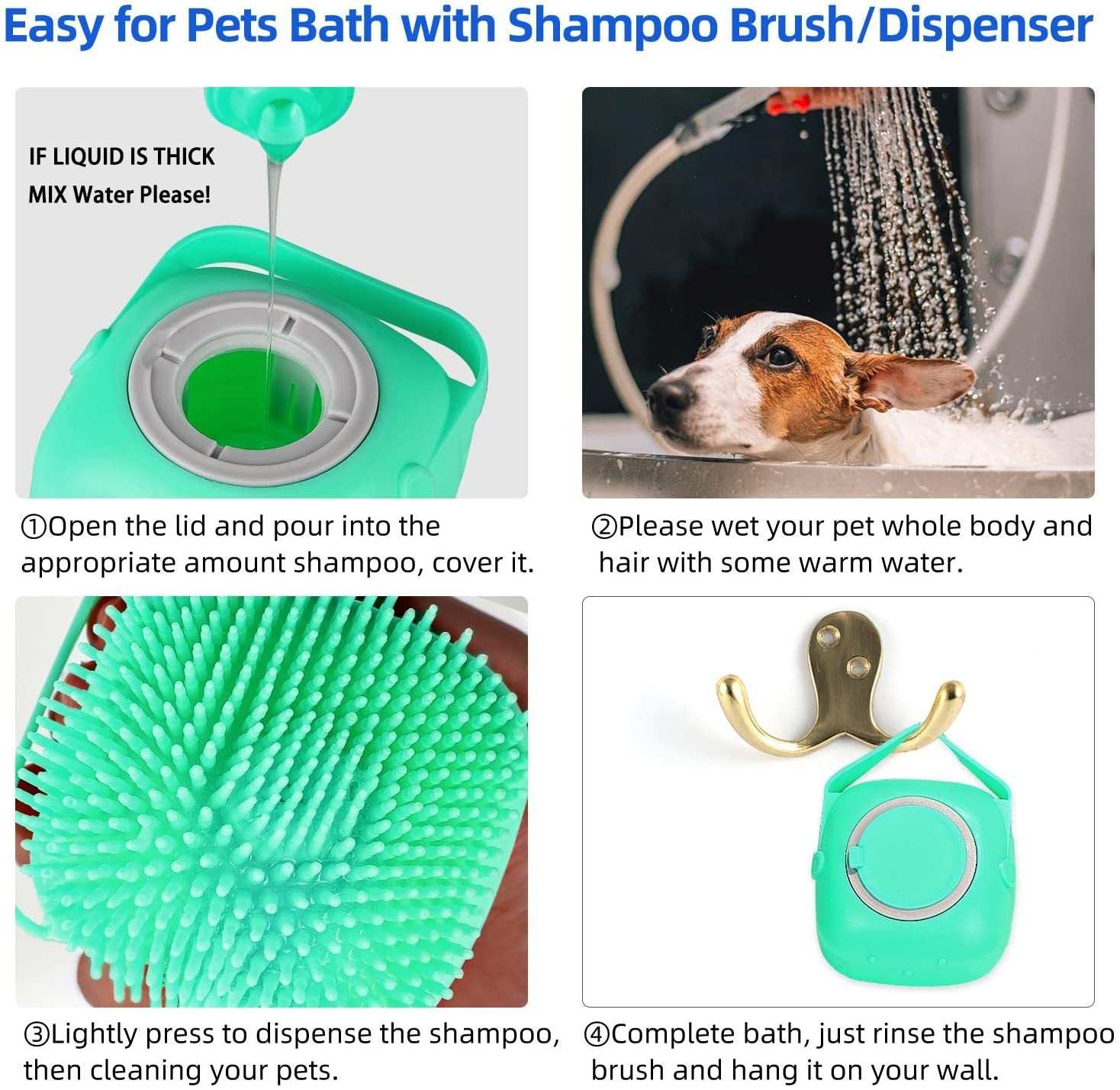 Pet Dog Shampoo Massager Brush Cat Massage Comb Grooming Scrubber cs06jp-nn.myshopify.com