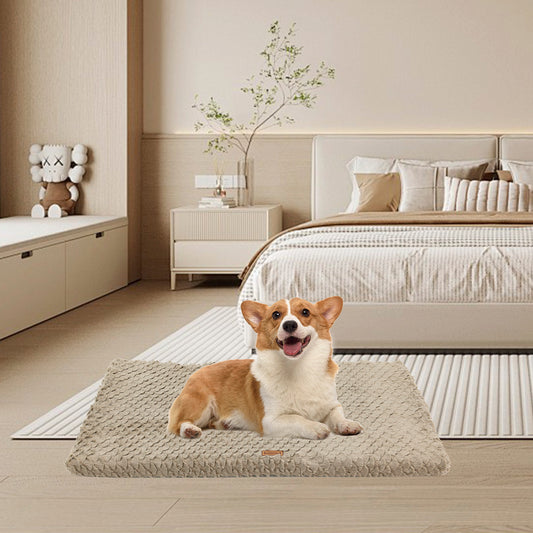 Premium Plush Dog Bed With Removable Washable Cover - All-Season Anti-Slip Pet Mat For Dogs & Cats, Indoor Outdoor Use In Crate, Kennel & Home - Ultra Soft Warmth For Year-Round Comfort cs06jp-nn.myshopify.com