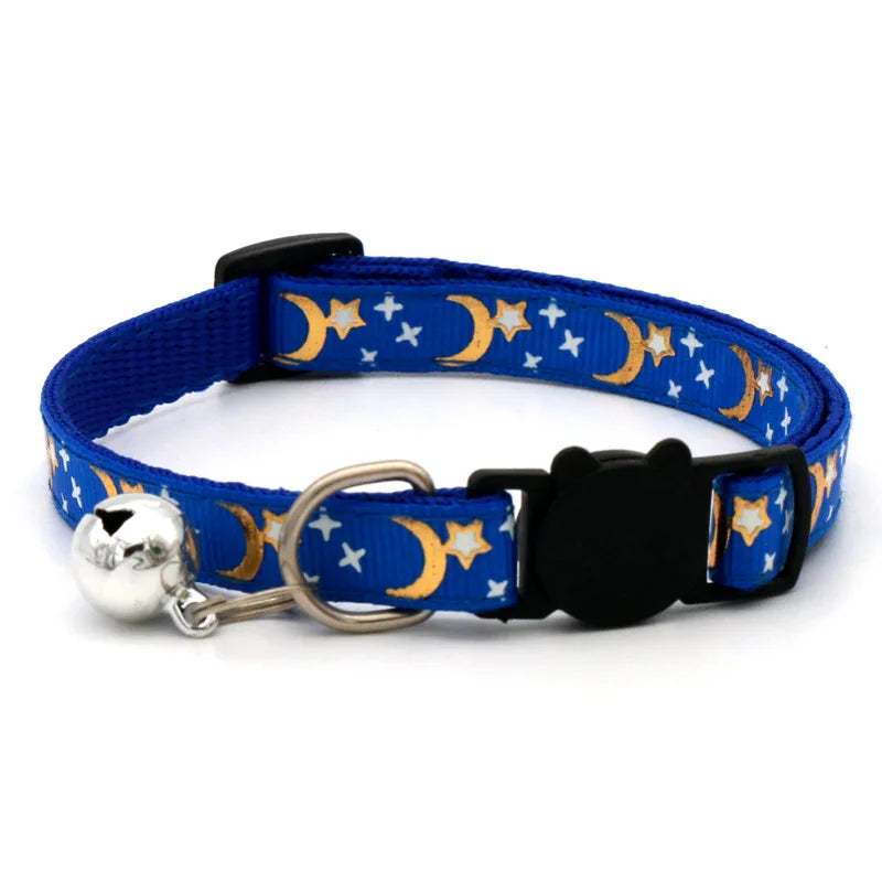 Cat Collar With Bell Cartoon Star Moon Dog