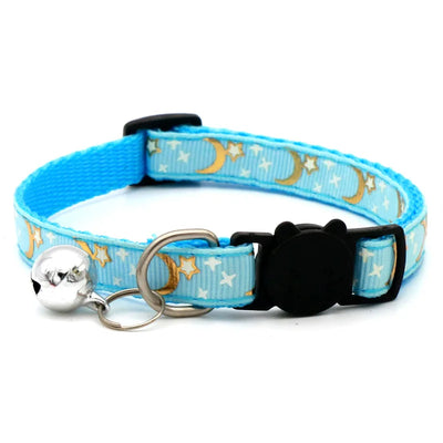 Cat Collar With Bell Cartoon Star Moon Dog