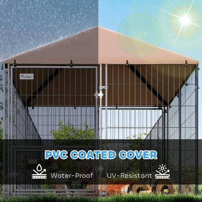 Durable Pet Enclosure with Adjustable Bowls