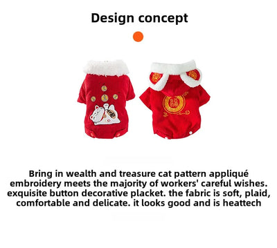 New Year Teddy Pomeranian Pet Clothes