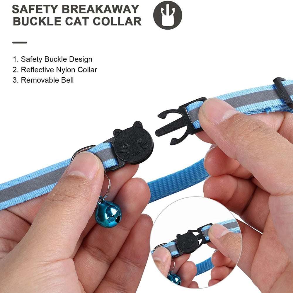 Reflective Airtag Case Collar for cats and dogs with nighttime visibility and built-in Airtag case