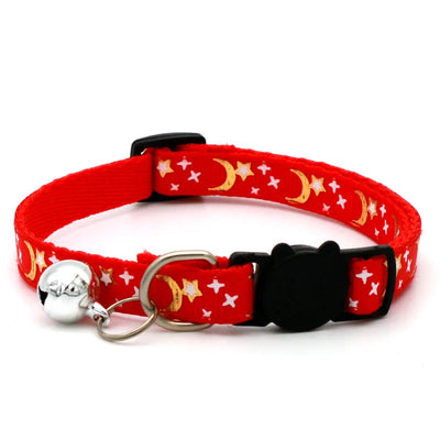 Cat Collar With Bell Cartoon Star Moon Dog