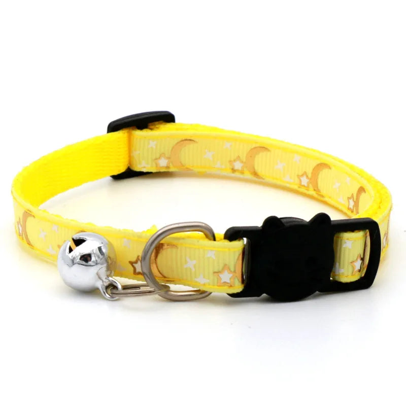 Cat Collar With Bell Cartoon Star Moon Dog