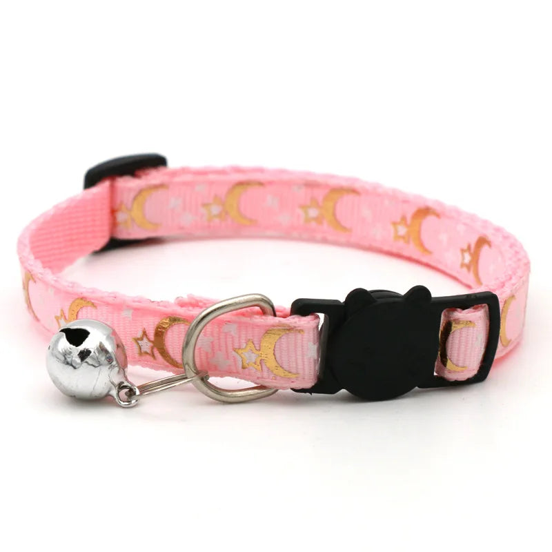Cat Collar With Bell Cartoon Star Moon Dog