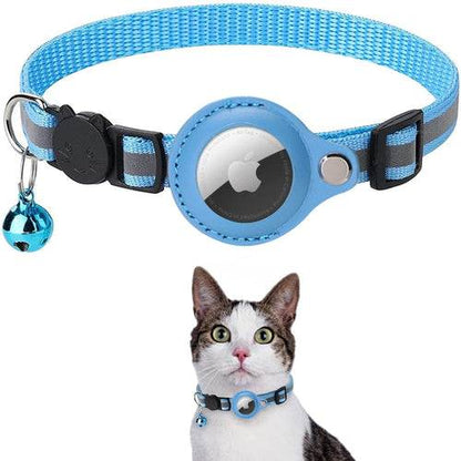 Reflective Airtag Case Collar for cats and dogs with nighttime visibility and adjustable nylon design