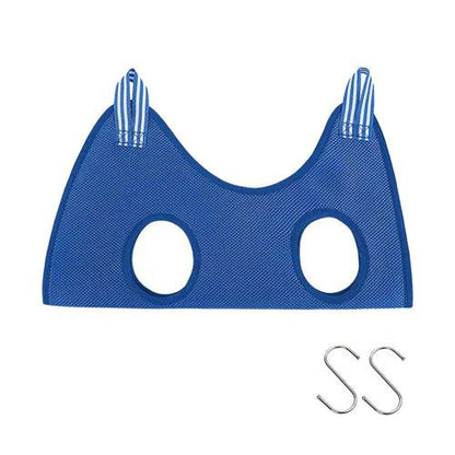 Cat in blue breathable cat grooming restraint bag with hammock for stress-free grooming