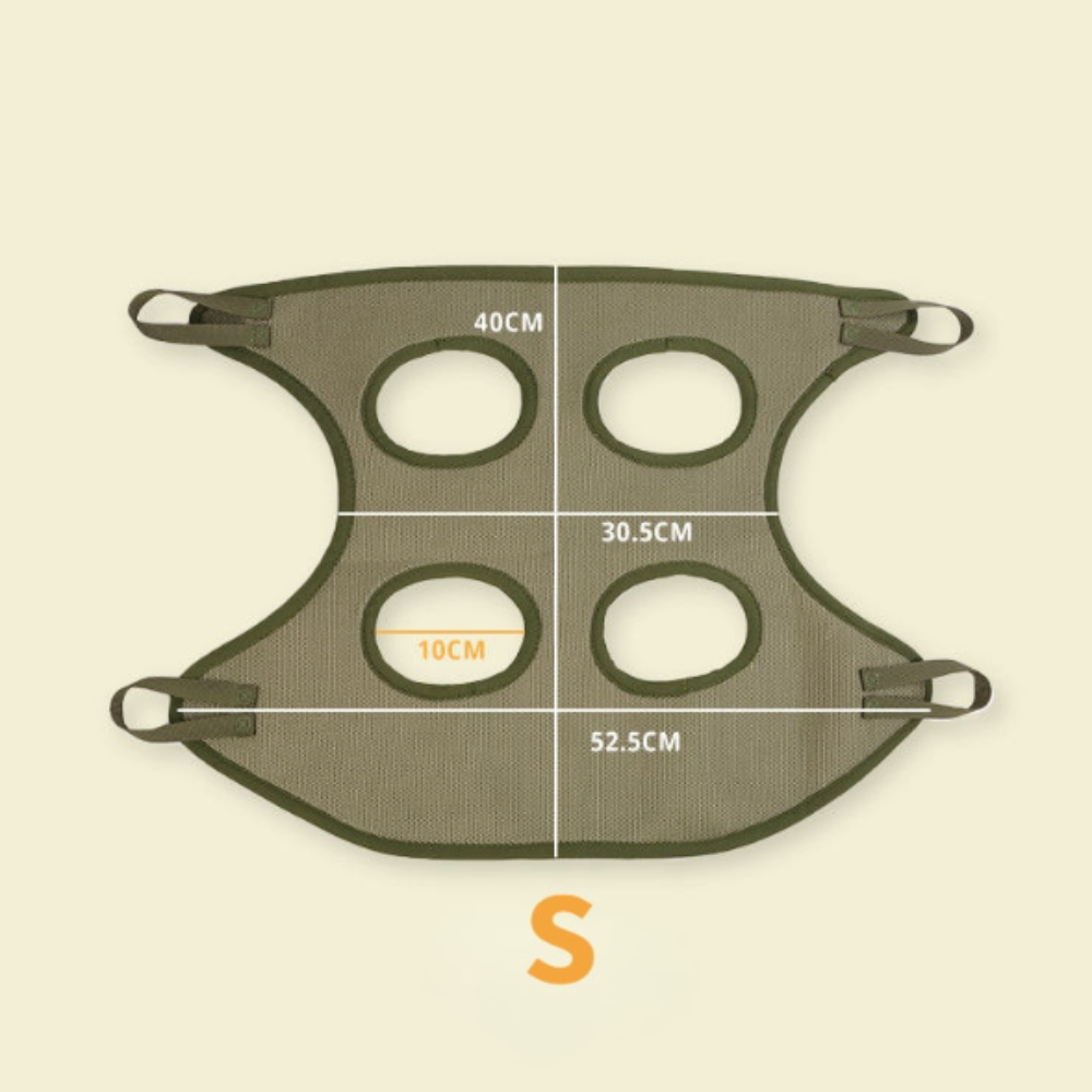 Cat grooming restraint bag with breathable fabric and hammock for stress-free grooming