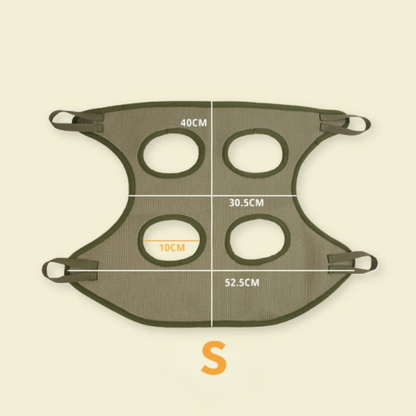 Cat grooming restraint bag with breathable fabric and hammock for stress-free grooming