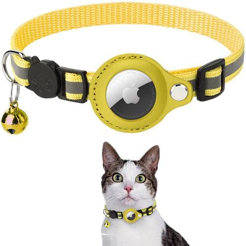 Reflective Airtag Case Collar for cats and dogs with built-in Airtag holder and nighttime visibility