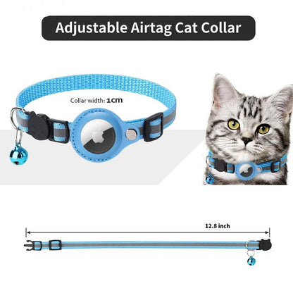 Reflective Airtag Case Collar for cats and dogs with nighttime visibility and durable design