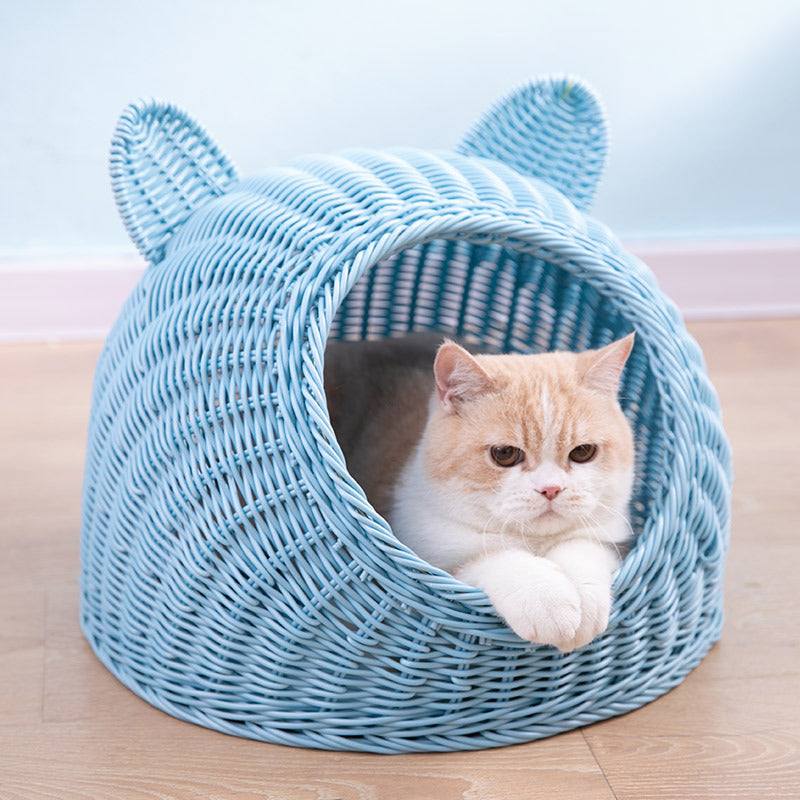 Semi-enclosed Pet Shelter Hand-knitted Cat House cs06jp-nn.myshopify.com