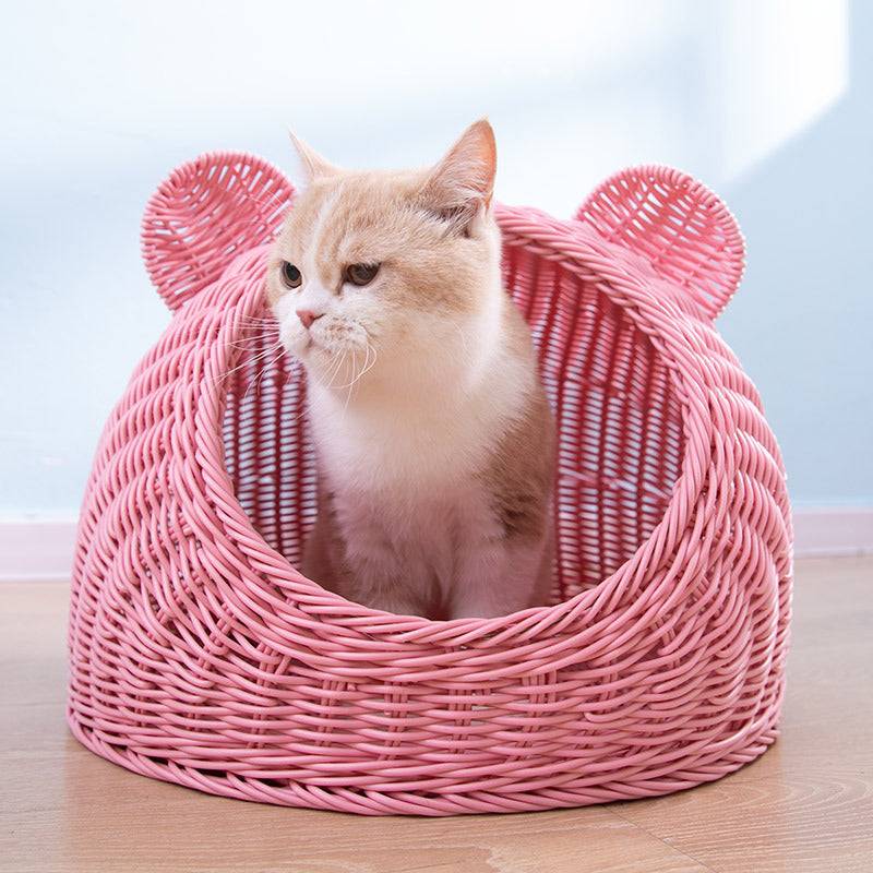 Semi-enclosed Pet Shelter Hand-knitted Cat House cs06jp-nn.myshopify.com