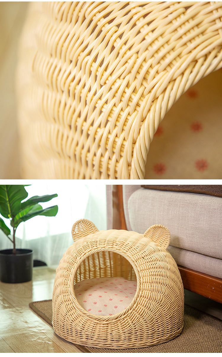 Semi-enclosed Pet Shelter Hand-knitted Cat House cs06jp-nn.myshopify.com