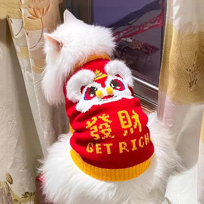 HOOPET Cat Clothes New Year Sweater