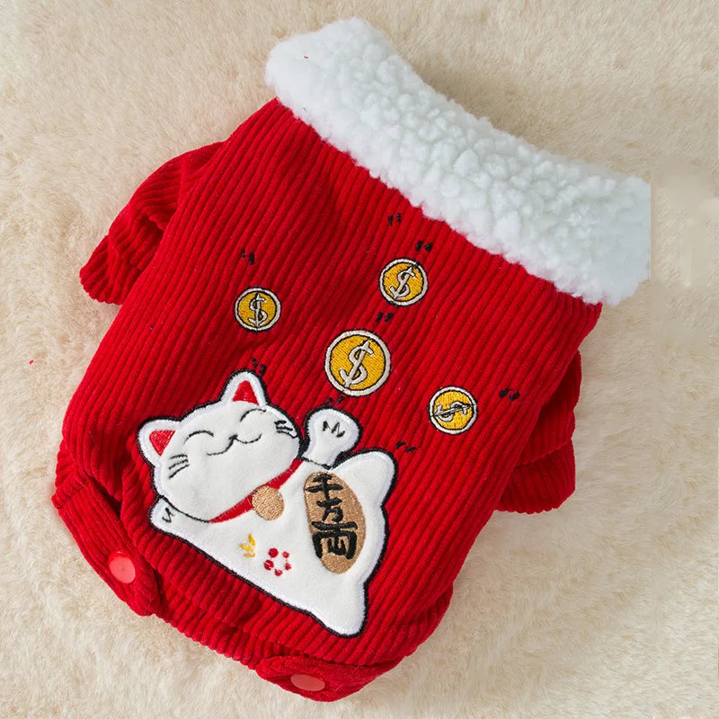 New Year Teddy Pomeranian Pet Clothes