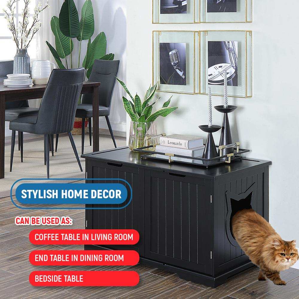 X-Large Cat Washroom Bench Litter Box Enclosure Furniture Box House cs06jp-nn.myshopify.com