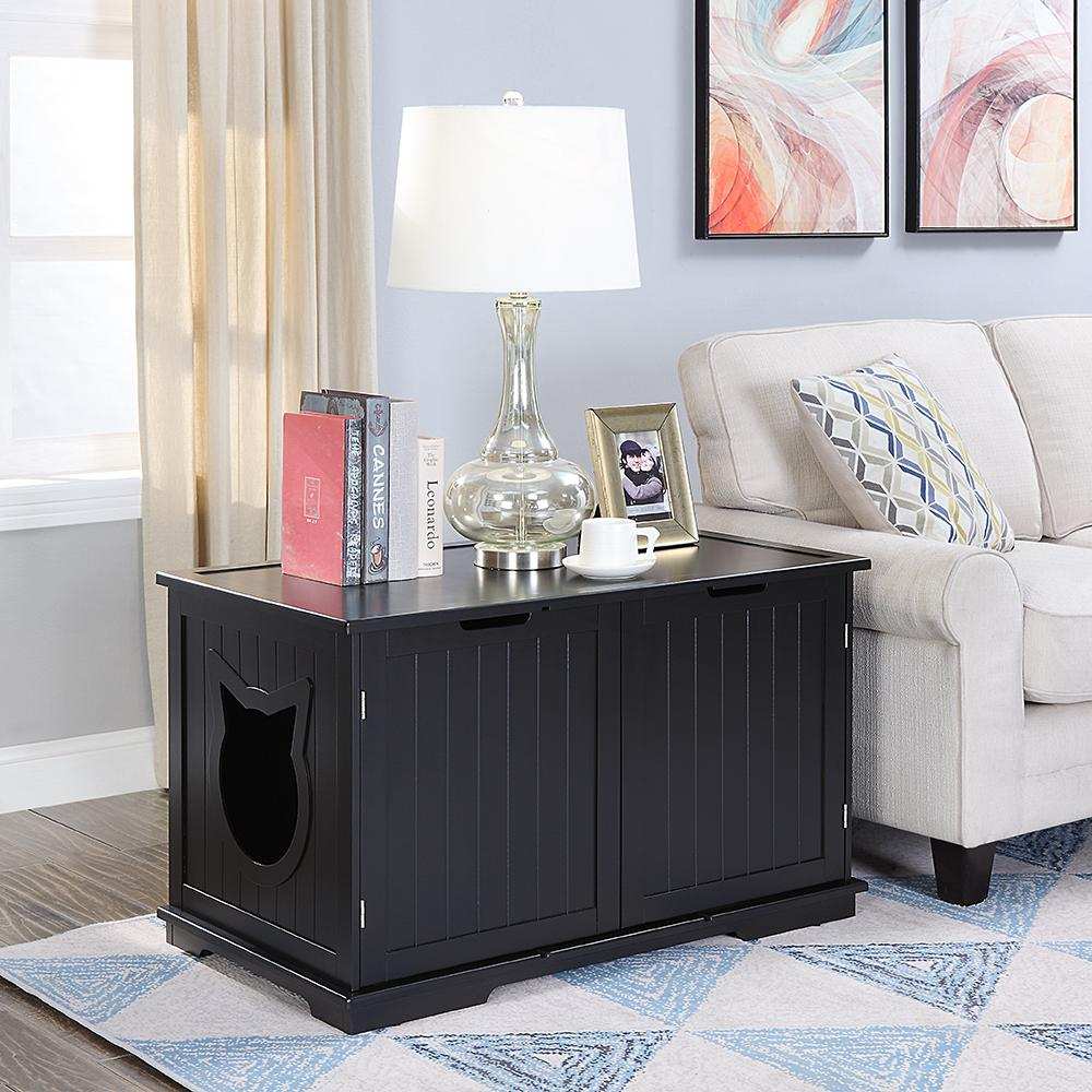 X-Large Cat Washroom Bench Litter Box Enclosure Furniture Box House cs06jp-nn.myshopify.com