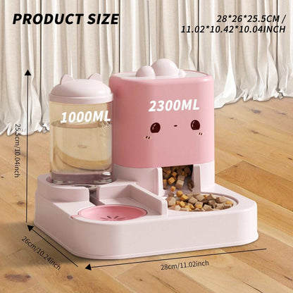 Cartoon cloud cat ear feeding and water bowl integrated pet feeder for cats and dogs