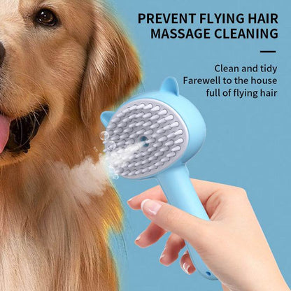 Multifunctional hair cleaning brush with mist for cat grooming and shedding reduction