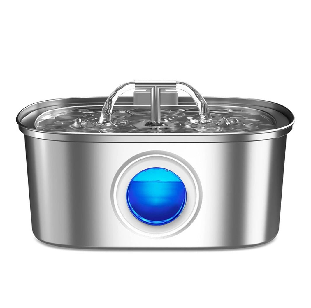 All Stainless Steel Pet Water Dispenser Round Runway Type Large Capacity Dogs And Cats Water Dispenser