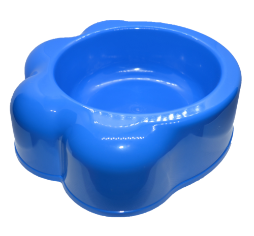 Paw-shaped pet bowl for cats and small dogs, dishwasher safe, holds 22 oz food or water