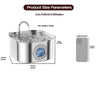 Cat Water Fountain Stainless Steel,108oz 3.2L Cat Fountain For Drinking - Pet Water Fountain Inside - Automatic Dog Watering Dispenser Bowl - Pet Feeding & Watering Supplies - Water Level Window