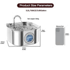Cat Water Fountain Stainless Steel,108oz 3.2L Cat Fountain For Drinking - Pet Water Fountain Inside - Automatic Dog Watering Dispenser Bowl - Pet Feeding & Watering Supplies - Water Level Window